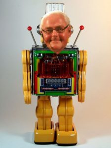 En aktuel version af Bonnichsen-robotten. Et minimum af kunstig intelligens sætter androiden i stand til at aflire de samme fraser om og om igen. (Foto: D J Shin/Mogens Engelund (CC BY-SA 3.0))