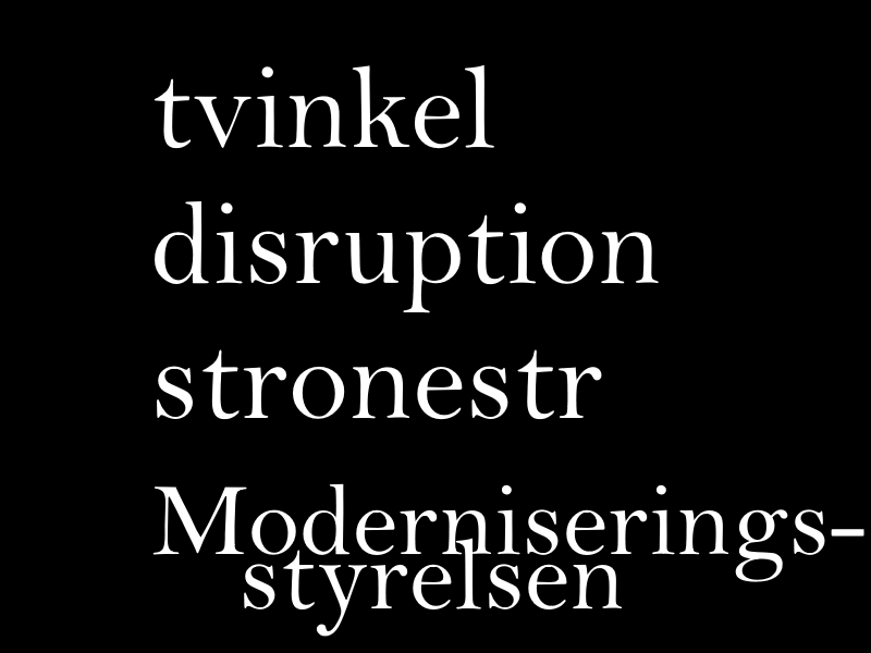 tvinkel disruption stronestr Moderniseringsstyrelsen